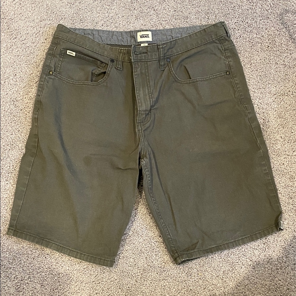 Vans Men's Dark Olive Flat Front Shorts
